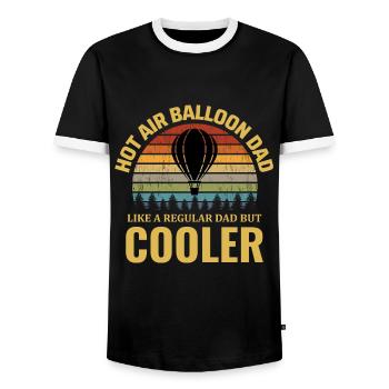 Hot Air Ballooning Hopper Balloon Dad Balloonist - Men's Ringer Shirt - black/white - Front - AI Model Female 172 light (172cm) & AI Model Male 178 light (178cm)