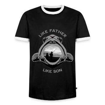 TEL PÈRE, TEL FILS - T-shirt contrasté Homme - noir/blanc - Devant - AI Model Female 172 light (172cm) & AI Model Male 178 light (178cm)