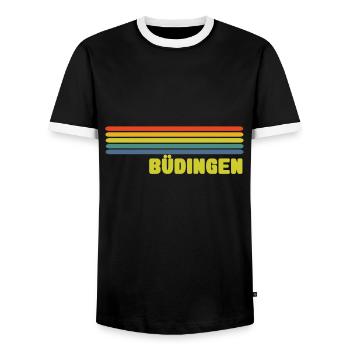 Büdingen - Männer Kontrast-T-Shirt - Schwarz/Weiß - Vorne - AI Model Female 172 light (172cm) & AI Model Male 178 light (178cm)