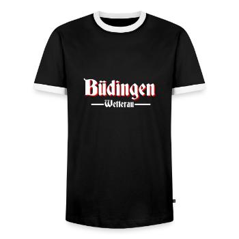 Büdingen - Männer Kontrast-T-Shirt - Schwarz/Weiß - Vorne - AI Model Female 172 light (172cm) & AI Model Male 178 light (178cm)