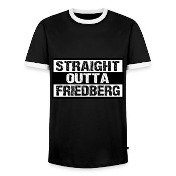 Friedberg in Hessen - Männer Kontrast-T-Shirt - Schwarz/Weiß - Vorne - AI Model Female 172 light (172cm) & AI Model Male 178 light (178cm)