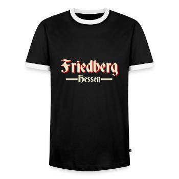 Friedberg - Männer Kontrast-T-Shirt - Schwarz/Weiß - Vorne - AI Model Female 172 light (172cm) & AI Model Male 178 light (178cm)