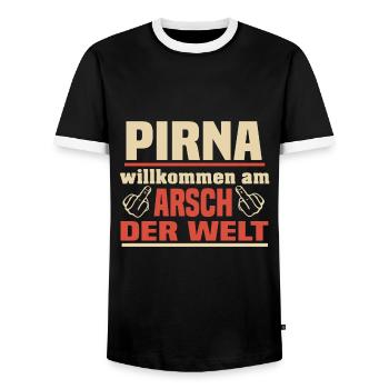 Pirna - Männer Kontrast-T-Shirt - Schwarz/Weiß - Vorne - AI Model Female 172 light (172cm) & AI Model Male 178 light (178cm)