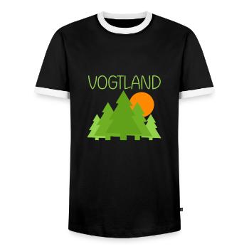 Vogtland - Männer Kontrast-T-Shirt - Schwarz/Weiß - Vorne - AI Model Female 172 light (172cm) & AI Model Male 178 light (178cm)