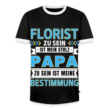Florist zu sein ist mein Stolz; Papa Geschenk - Männer Kontrast-T-Shirt - Schwarz/Weiß - Vorne - AI Model Female 172 light (172cm) & AI Model Male 178 light (178cm)
