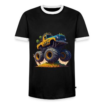 Monster truck - T-shirt contrasté Homme - noir/blanc - Devant - AI Model Female 172 light (172cm) & AI Model Male 178 light (178cm)