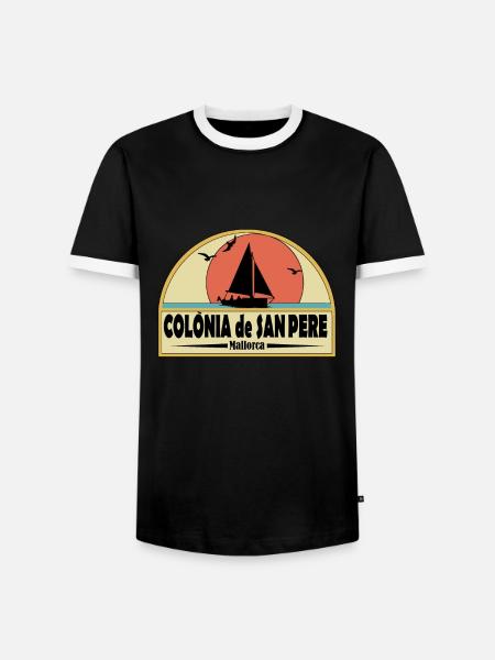 colonia de san pere - Männer Kontrast-T-Shirt - Schwarz/Weiß
