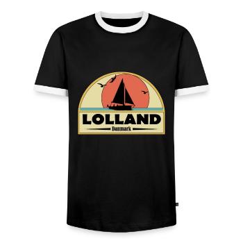 Lolland - T-shirt contrasté Homme - noir/blanc - Devant - AI Model Female 172 light (172cm) & AI Model Male 178 light (178cm)
