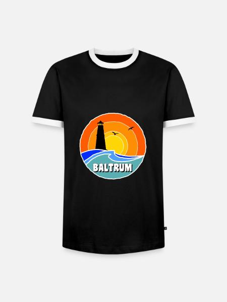 Ostsee Leuchtturm Baltrum - Männer Kontrast-T-Shirt - Schwarz/Weiß
