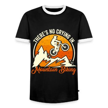 VTT Vélo Pas de Crying Mountain Bike - T-shirt contrasté Homme - noir/blanc - Devant - AI Model Female 172 light (172cm) & AI Model Male 178 light (178cm)