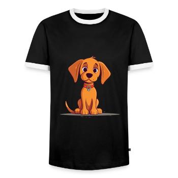 Conception de chien mignon pour les propriétaires de chiens - T-shirt contrasté Homme - noir/blanc - Devant - AI Model Female 172 light (172cm) & AI Model Male 178 light (178cm)