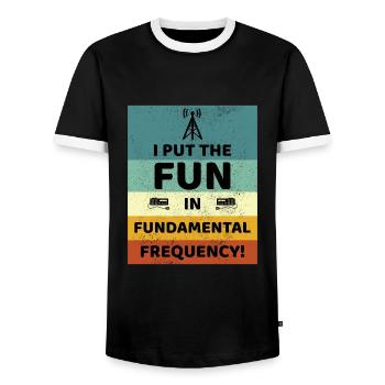 Amusez-vous avec la radio amateur à fréquence fondamentale - T-shirt contrasté Homme - noir/blanc - Devant - AI Model Female 172 light (172cm) & AI Model Male 178 light (178cm)