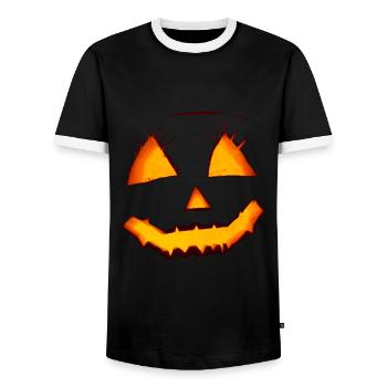 Pumpkin Halloween - Männer Kontrast-T-Shirt - Schwarz/Weiß - Vorne - AI Model Female 172 light (172cm) & AI Model Male 178 light (178cm)