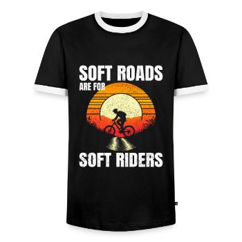 Gravier pittoresque Lever du soleil Routes molles Pas pour nous - T-shirt contrasté Homme - noir/blanc - Devant - AI Model Female 172 light (172cm) & AI Model Male 178 light (178cm)