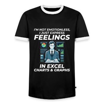 Comptable Comptabilité Tenue de livres Finance Drôle - T-shirt contrasté Homme - noir/blanc - Devant - AI Model Female 172 light (172cm) & AI Model Male 178 light (178cm)