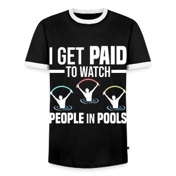 Water Aerobics | Wassergymnastik Lehrer Geschenk - Männer Kontrast-T-Shirt - Schwarz/Weiß - Vorne - AI Model Female 172 light (172cm) & AI Model Male 178 light (178cm)