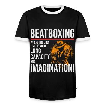Beatboxing Culture Rhythmic Beatbox Artistry Music - Men's Ringer Shirt - black/white - Front - AI Model Female 172 light (172cm) & AI Model Male 178 light (178cm)