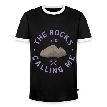 Géologie - T-shirt contrasté Homme - noir/blanc - Devant - AI Model Female 172 light (172cm) & AI Model Male 178 light (178cm)