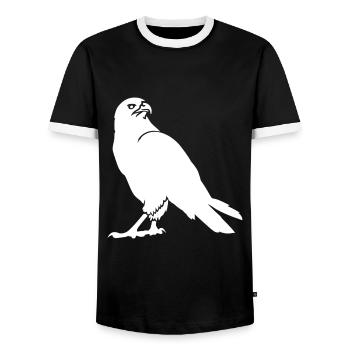 faune, aigle, buse, faune, oiseaux, oiseau, zoo - T-shirt contrasté Homme - noir/blanc - Devant - AI Model Female 172 light (172cm) & AI Model Male 178 light (178cm)