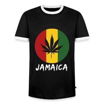 Jamaica rastafari - Men's Ringer Shirt - black/white - Front - AI Model Female 172 light (172cm) & AI Model Male 178 light (178cm)