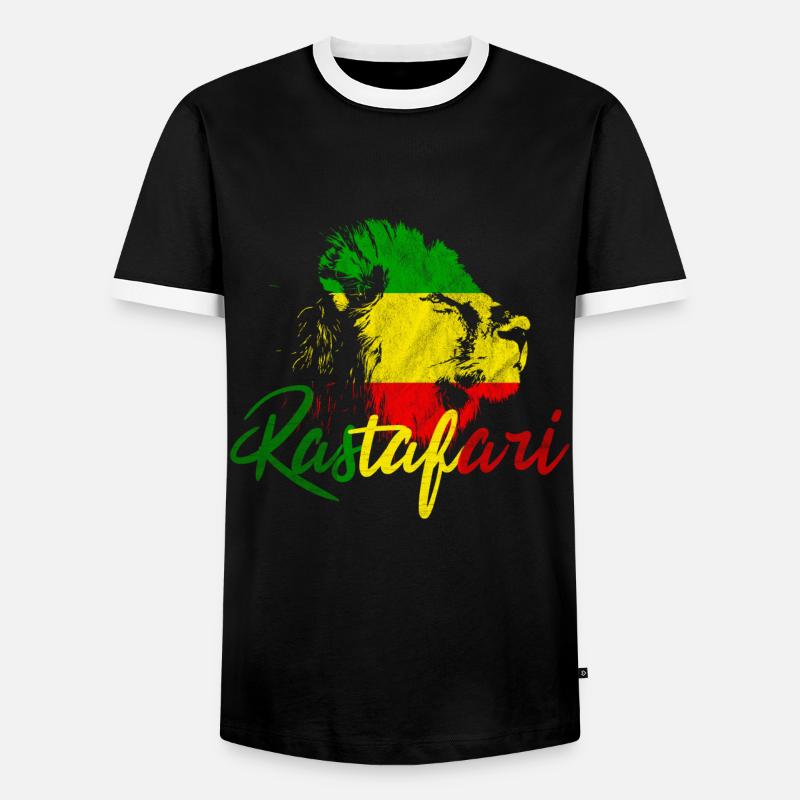 Rastafari - Men's Ringer Shirt - black/white