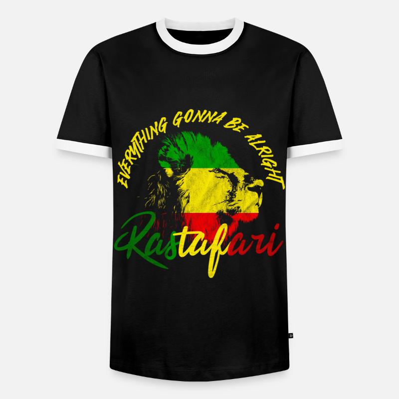 rastafari - Männer Kontrast-T-Shirt - Schwarz/Weiß
