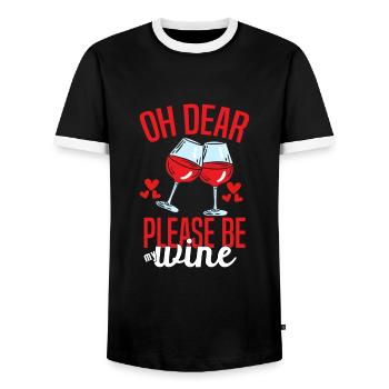 Femme de la Saint-Valentin - T-shirt contrasté Homme - noir/blanc - Devant - AI Model Female 172 light (172cm) & AI Model Male 178 light (178cm)