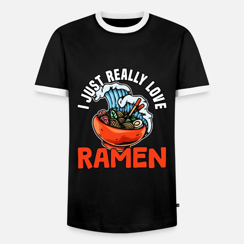 i just really like ramen - Männer Kontrast-T-Shirt - Schwarz/Weiß