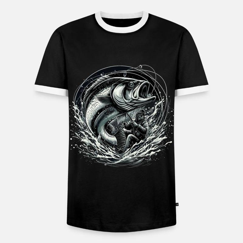 Angeln Angler dynamisch Geschenk - Männer Kontrast-T-Shirt - Schwarz/Weiß