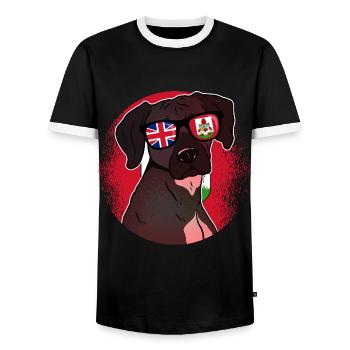 Bermuda - Men's Ringer Shirt - black/white - Front - AI Model Female 172 light (172cm) & AI Model Male 178 light (178cm)
