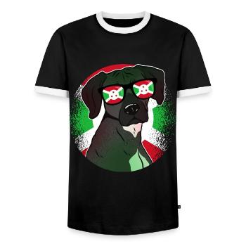 Burundi - Men's Ringer Shirt - black/white - Front - AI Model Female 172 light (172cm) & AI Model Male 178 light (178cm)