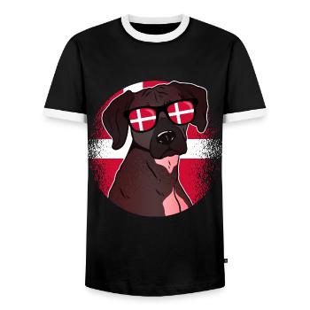 Dänemark - Männer Kontrast-T-Shirt - Schwarz/Weiß - Vorne - AI Model Female 172 light (172cm) & AI Model Male 178 light (178cm)