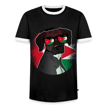 Jordanie - T-shirt contrasté Homme - noir/blanc - Devant - AI Model Female 172 light (172cm) & AI Model Male 178 light (178cm)