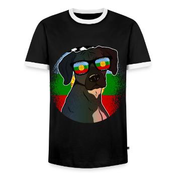 Mapuche - Männer Kontrast-T-Shirt - Schwarz/Weiß - Vorne - AI Model Female 172 light (172cm) & AI Model Male 178 light (178cm)