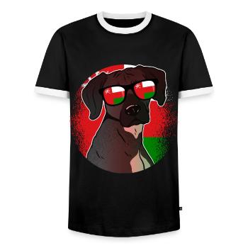 Oman - Men's Ringer Shirt - black/white - Front - AI Model Female 172 light (172cm) & AI Model Male 178 light (178cm)