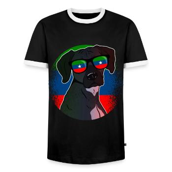 Ogaden - Men's Ringer Shirt - black/white - Front - AI Model Female 172 light (172cm) & AI Model Male 178 light (178cm)