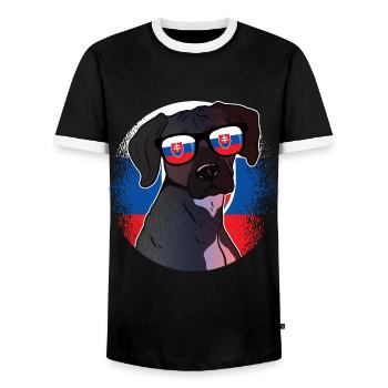 Slovakia - Men's Ringer Shirt - black/white - Front - AI Model Female 172 light (172cm) & AI Model Male 178 light (178cm)