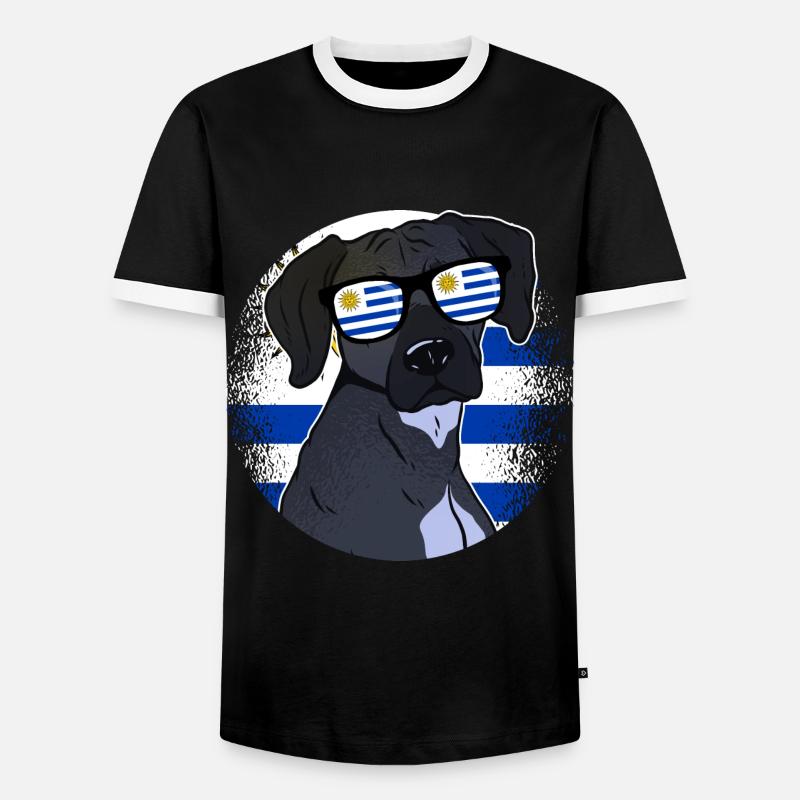 Uruguay - Männer Kontrast-T-Shirt - Schwarz/Weiß