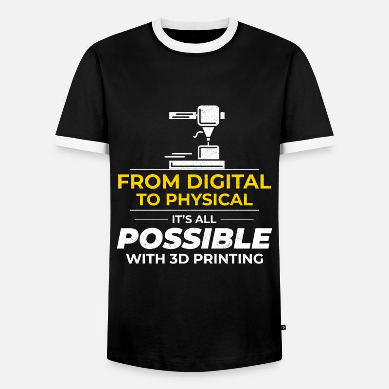 3D Printer 3D Printing - Men's Ringer Shirt - black/white