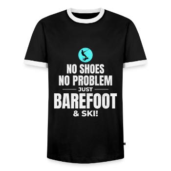 Pieds nus Ski nautique Sports extrêmes Pieds nus - T-shirt contrasté Homme - noir/blanc - Devant - AI Model Female 172 light (172cm) & AI Model Male 178 light (178cm)