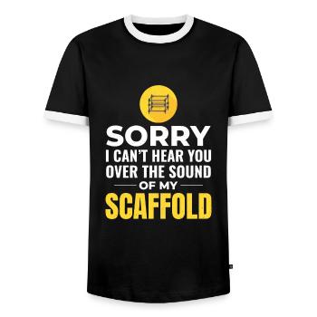 Scaffolder Scaffold Builder Scaffolding Platform - Men's Ringer Shirt - black/white - Front - AI Model Female 172 light (172cm) & AI Model Male 178 light (178cm)