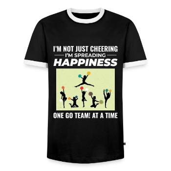 Pom-pom girl Cheerleading Girl Cheering Cheer Squad - T-shirt contrasté Homme - noir/blanc - Devant - AI Model Female 172 light (172cm) & AI Model Male 178 light (178cm)