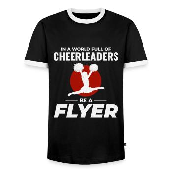 Cheerleader Cheerleading Girl Cheering Funny - Men's Ringer Shirt - black/white - Front - AI Model Female 172 light (172cm) & AI Model Male 178 light (178cm)
