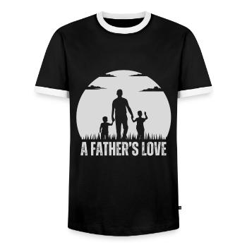 father and son - Männer Kontrast-T-Shirt - Schwarz/Weiß - Vorne - AI Model Female 172 light (172cm) & AI Model Male 178 light (178cm)