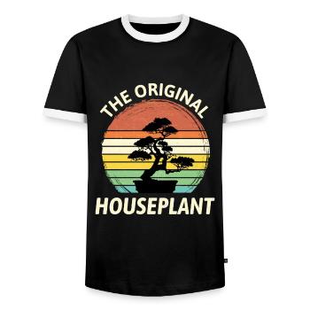 Japanischer Bonsai Gärtner Baum Sammler Gartenarbeit - Männer Kontrast-T-Shirt - Schwarz/Weiß - Vorne - AI Model Female 172 light (172cm) & AI Model Male 178 light (178cm)