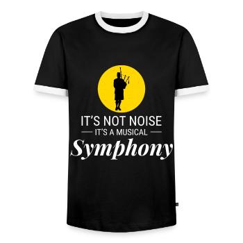 Dudelsackspieler Instrument Schottisch Schottland Musik - Männer Kontrast-T-Shirt - Schwarz/Weiß - Vorne - AI Model Female 172 light (172cm) & AI Model Male 178 light (178cm)