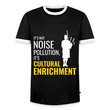 Dudelsackspieler Instrument Schottisch Schottland Musik - Männer Kontrast-T-Shirt - Schwarz/Weiß - Vorne - AI Model Female 172 light (172cm) & AI Model Male 178 light (178cm)
