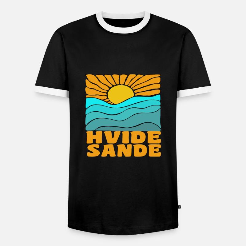 Hvide Sande, Denmark - Men's Ringer Shirt - black/white