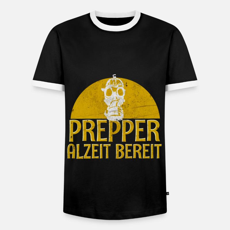 Prepper - Männer Kontrast-T-Shirt - Schwarz/Weiß