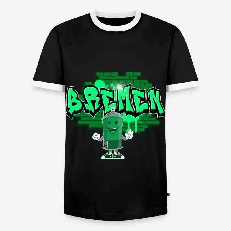 Bremen Graffiti - Männer Kontrast-T-Shirt - Schwarz/Weiß
